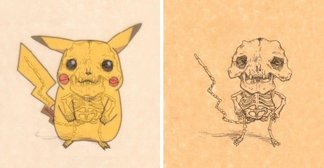 Já imaginou como seria o esqueleto de personagens de desenhos animados?