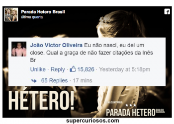 A página “Orgulho Hétero” recebeu uma Parada Gay