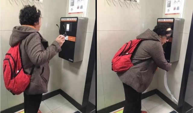 Ponto turístico chinês usa máquina para evitar roubo de papel higiênico