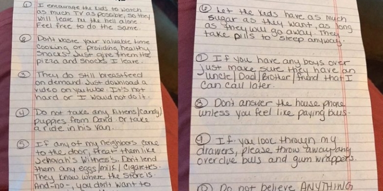 Você vai ficar sem palavras com o recado que essa babá encontrou