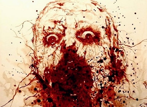 Esse cara recria seus pesadelos usando seu próprio sangue