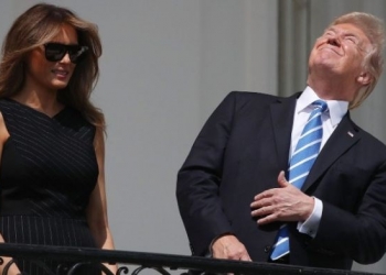 Gênios passaram protetor solar nos olhos para assistir eclipse